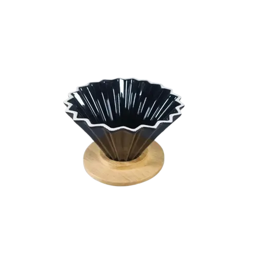 ZM660 Black Coffee Dripper V60 Keramik Origami Wave 2-4 Cups One Two Cups