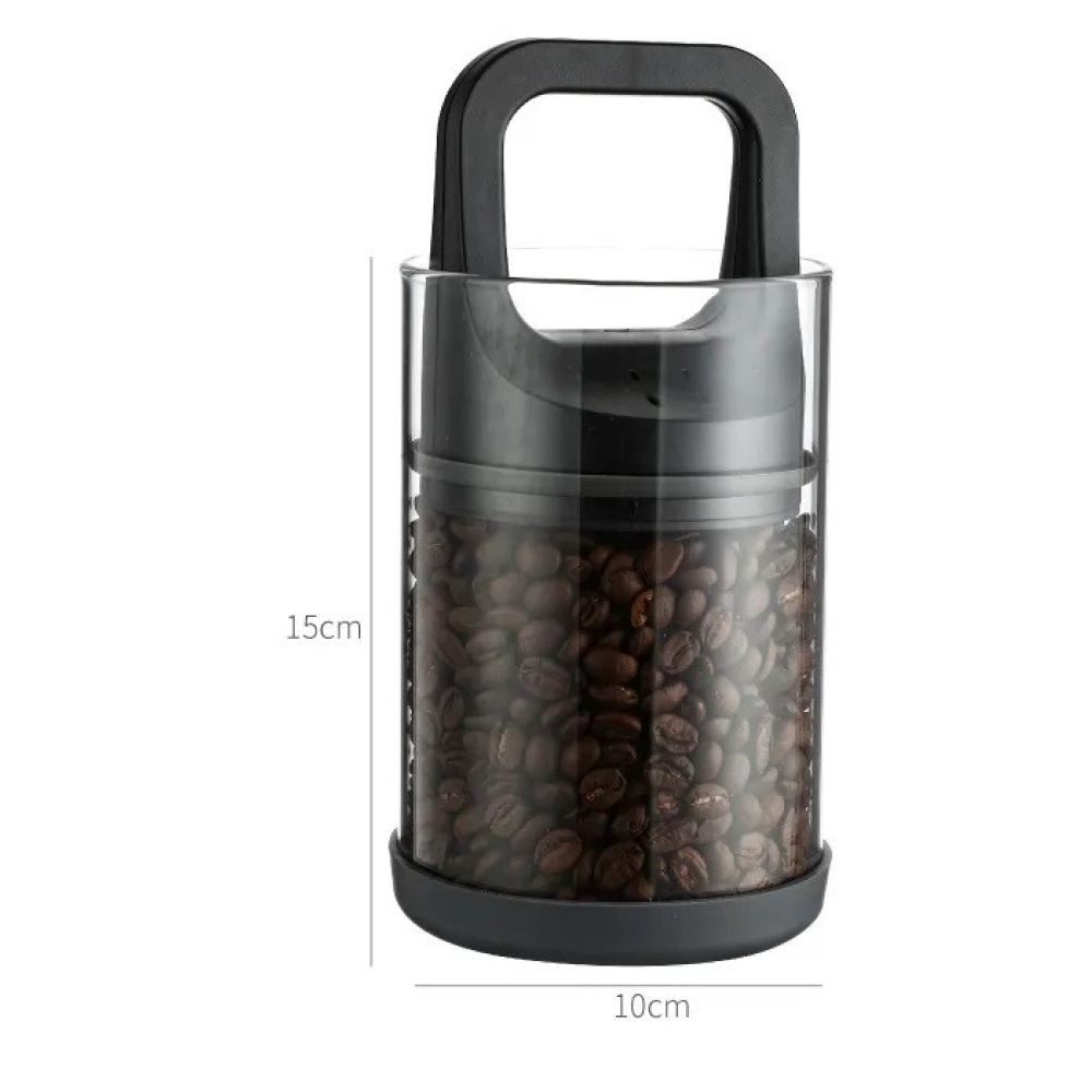Seluna Toples Kaca Biji Kopi Coffee Beans Vacuum Sealed Lid 950ml - SL330 - Black