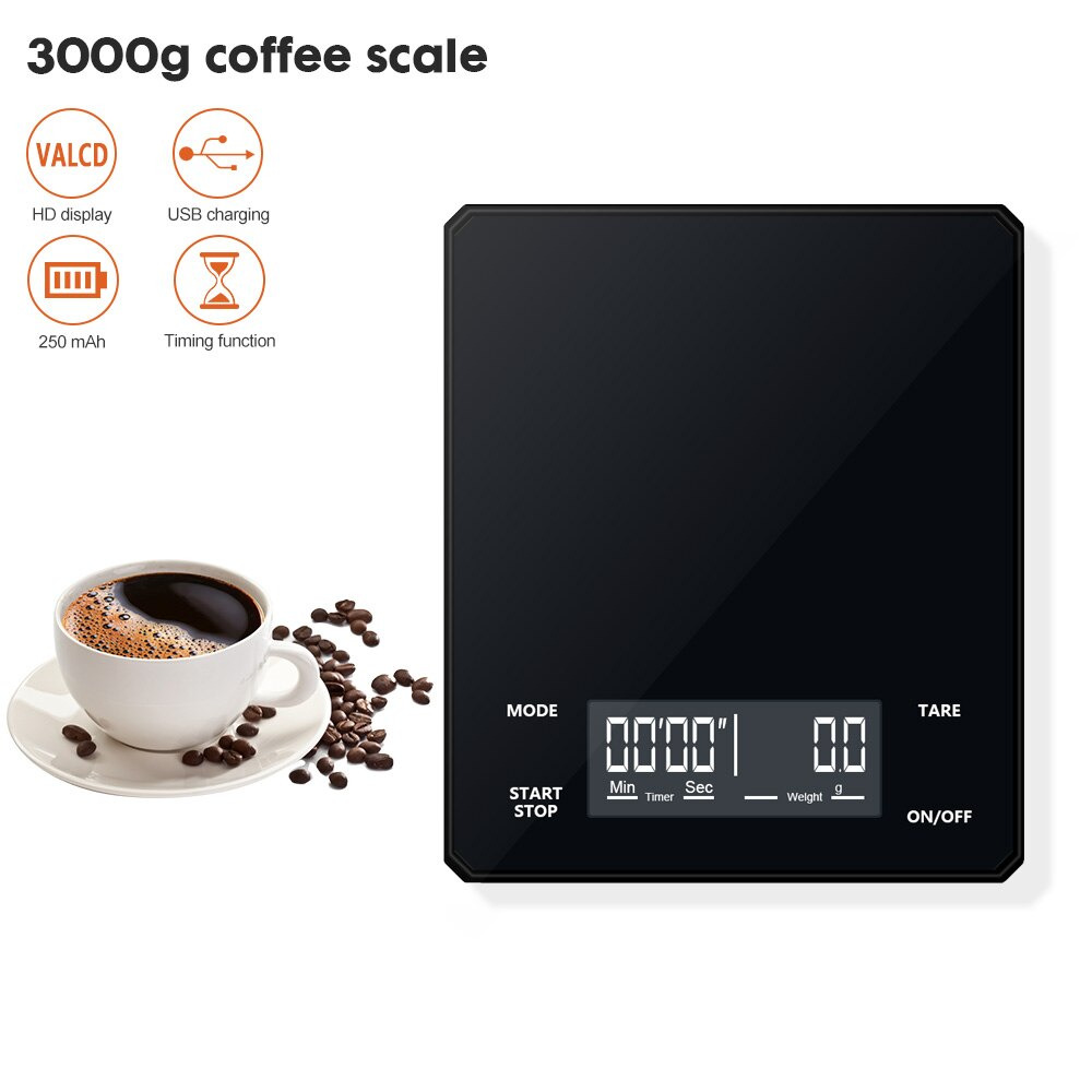 BK01 Timbangan Kopi Digital Timer Coffee Scale 3kg 0.1g Taffware