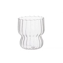 T031 330ml Gelas Cafe Wave Stripe Glass One Two Cups