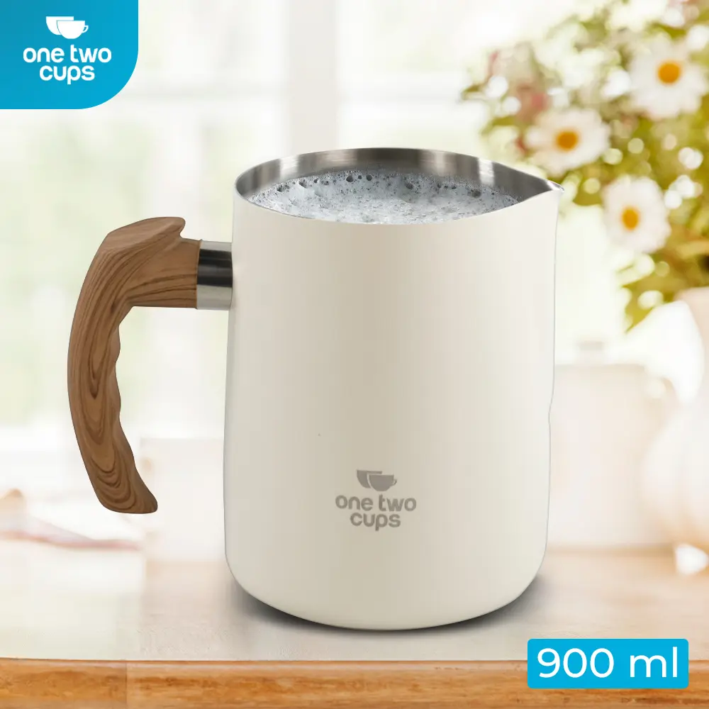 LS9 White 900ml Milk Jug Gagang Kayu