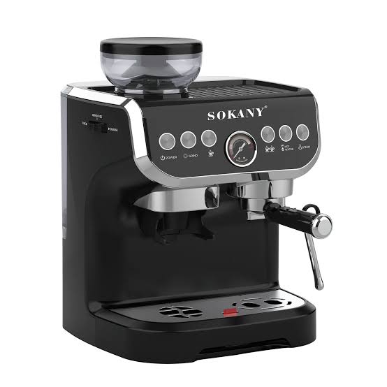 SOKANY Mesin Kopi Espresso Coffee Maker Frothing Grinding 20 Bar 1560W - SK6866