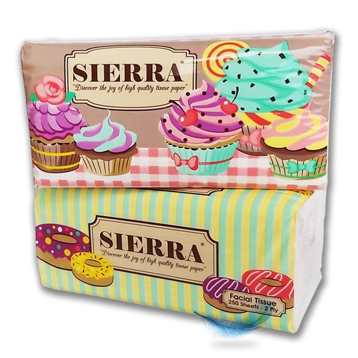 Tissue Facial 2ply Sierra 250 sheets 2 in 1 