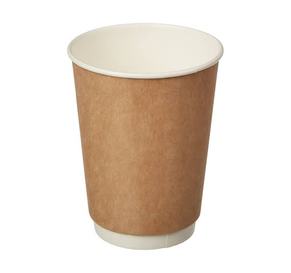 Paper Cup Double Wall Kraft / Coklat 8 oz 