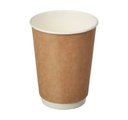 Paper Cup Double Wall Kraft / Coklat 8oz 