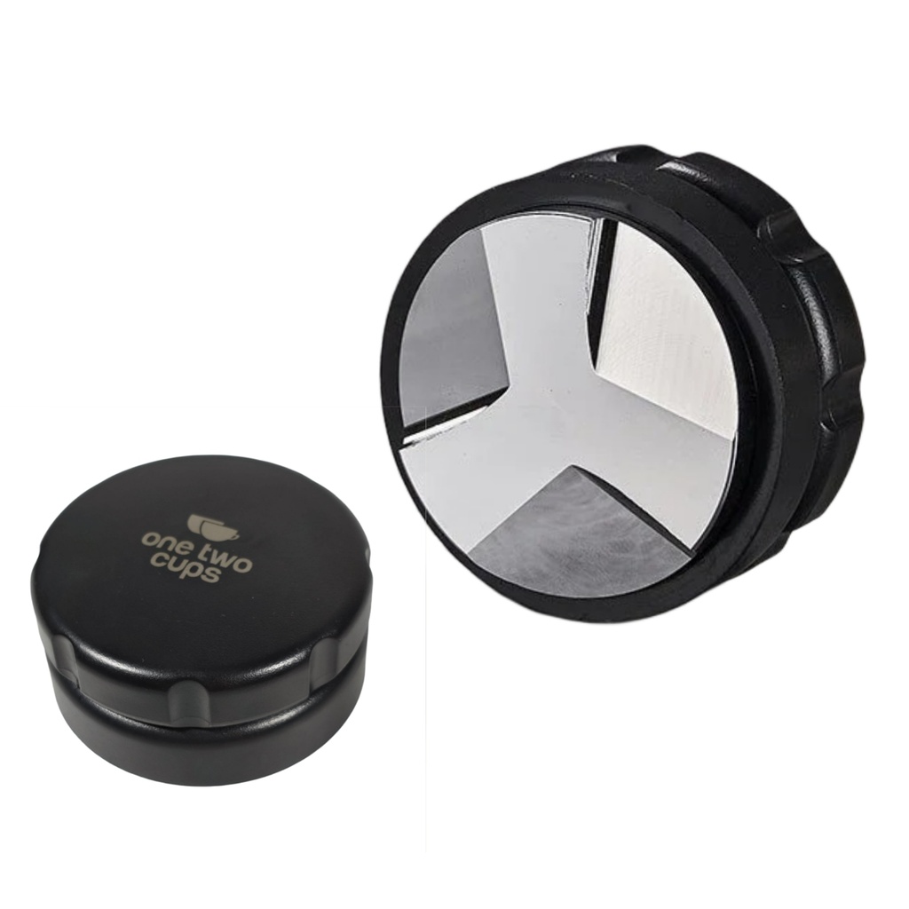 HB3 Macaron Black 58mm Distribution Tamper One Two Cups