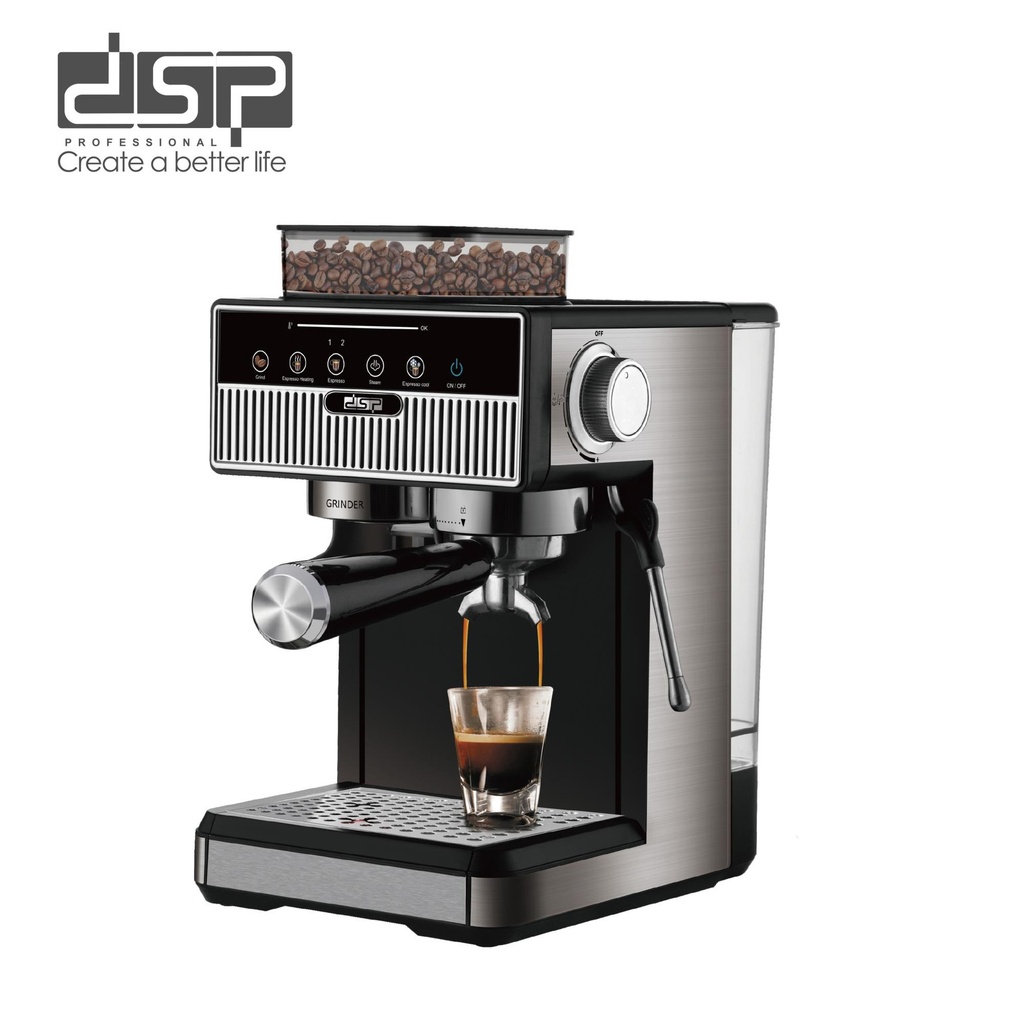Mesin Kopi Espresso Built Grinder DSP KA3125 - Black