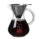 YDKT001 800ml Pour Over Coffee Server + Filter One Two Cups