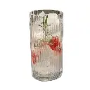 GR35 360ml Gelas Cafe Aesthetic Kopi Teh Vertical Stripe Glass One Two Cups
