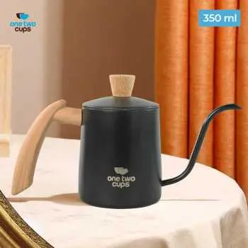 [PKTLG003-A] AGB35 Black 350ml Teko Leher Angsa Gooseneck Kettle One Two Cups
