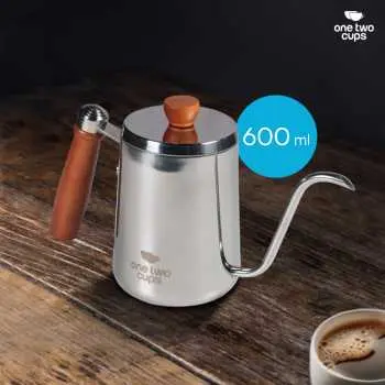 [PKTLG010-B] STS304 Silver 600ml Teko Leher Angsa Gooseneck Kettle One Two Cups