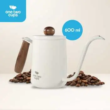 TC36 White 600ml Teko Leher Angsa Gooseneck Kettle One Two Cups