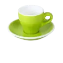 Cangkir Espresso 50ml + Saucer – Keramik Hijau Estetik | Porcelain Tahan Panas