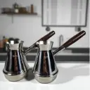INU70 Silver 700ml Milk Latte Pitcher Long Handle Stainless Steel 