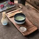 S10 Blue Matcha Set 6in1 Chasen Whisk Chawan Chashaku Chakoshi One Two Cups