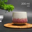 FB014 FLAMBE Red Brown Gelas Cafe Keramik Japanese Style