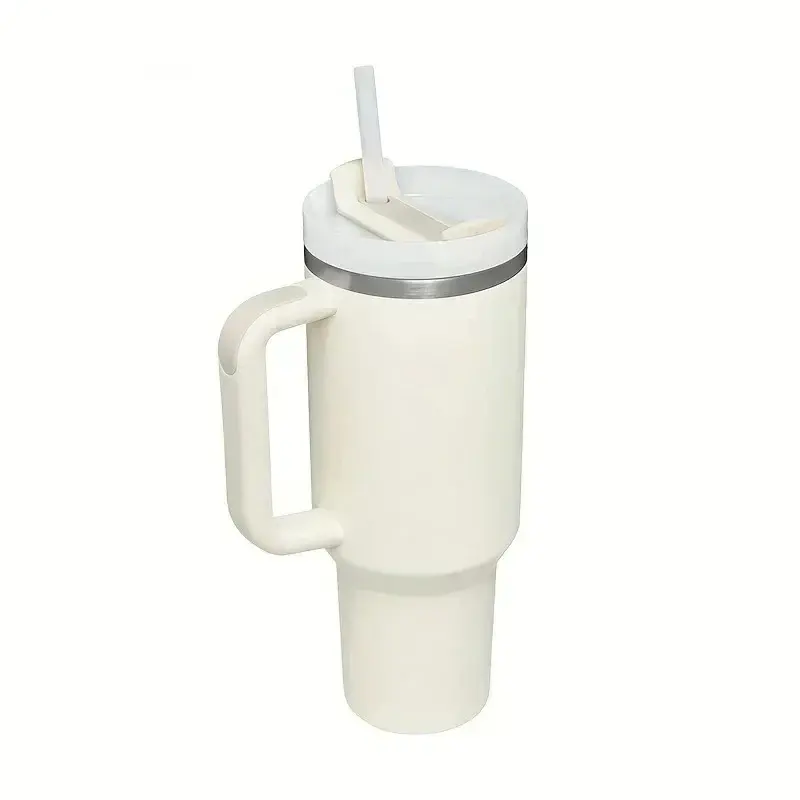 TLXT White Tumbler Air Panas Dingin Straw Flask BPA Free 1.2L