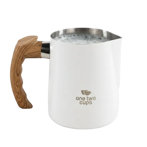 LS9 White 600ml Milk Jug Gagang Kayu One Two Cups