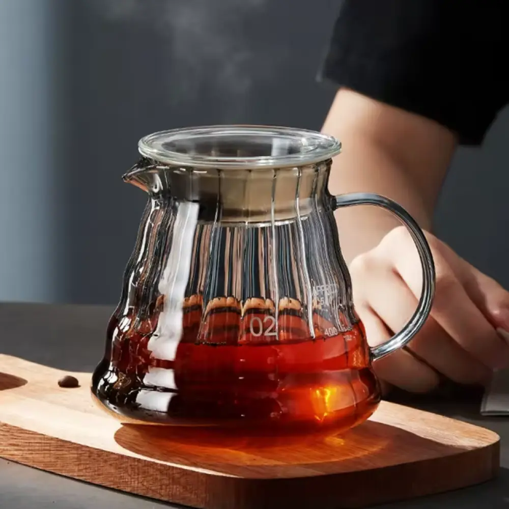 [PKSPO018-A] XGS60 Black Smoke 600ml Pour Over Coffee Server + Lid One Two Cups