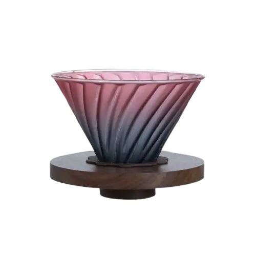 VD05WS Black Rose Dripper Walnut Tray 1-4 Cups One Two Cups