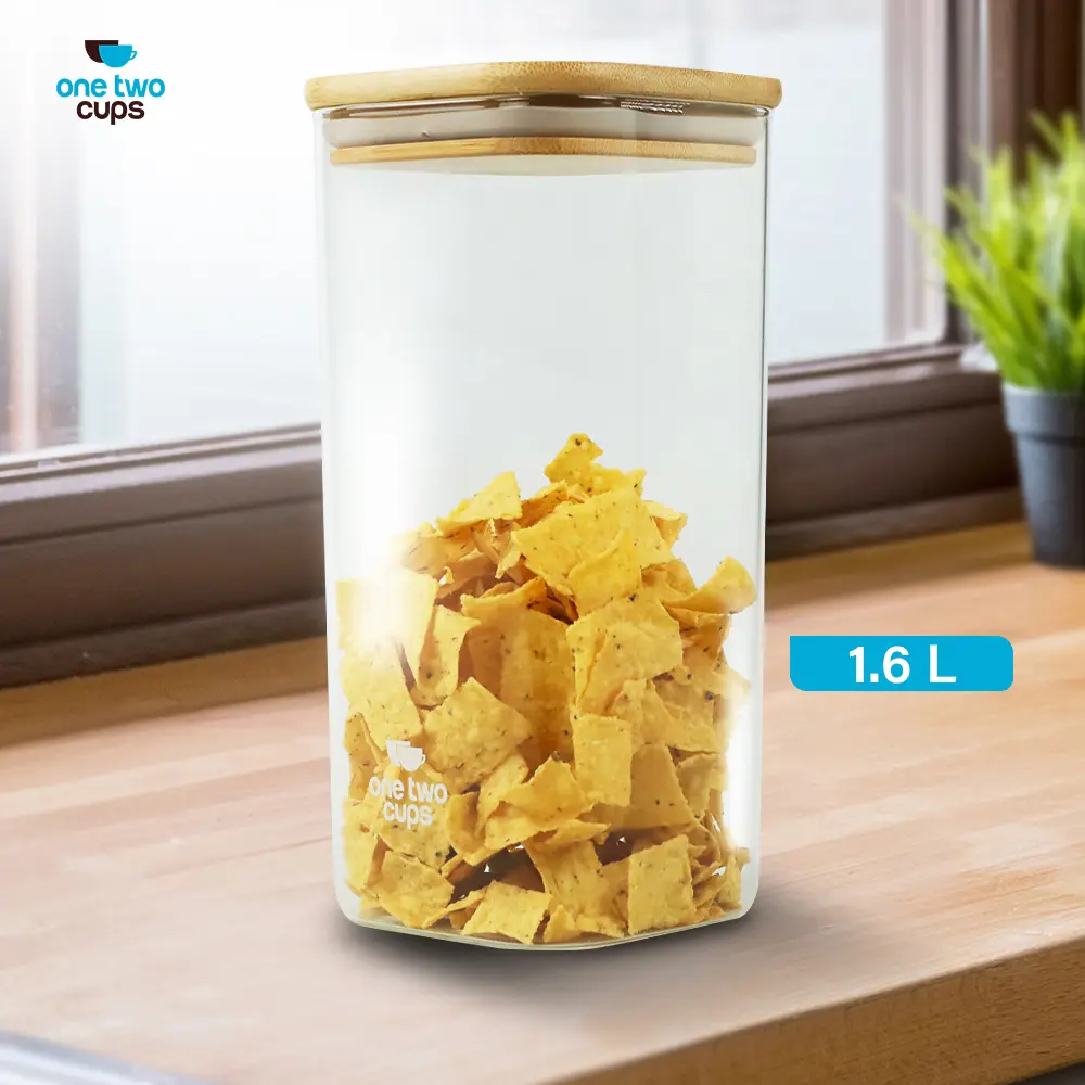 HC1019 1.6L Toples Kaca Kedap Udara One Two Cups