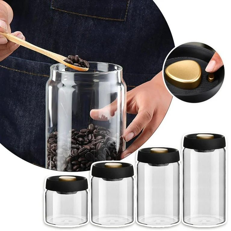 SE41 Black Gold 1.2L Toples Kaca Vacuum Sealed Lid One Two Cups