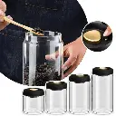 SE41 Black Gold 1.2L Toples Kaca Vacuum Sealed Lid One Two Cups