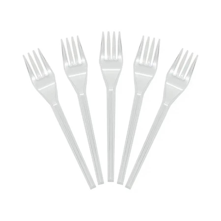 [KAM003] 25 Pcs Garpu Makan Plastik Bening