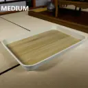 BD027 White Ukuran M Nampan Plastik Motif Kayu