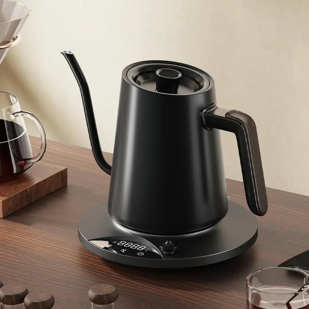 [PKTLE007] GK90 Pro Black 900ml Teko Leher Angsa Gooseneck Kettle One Two Cups