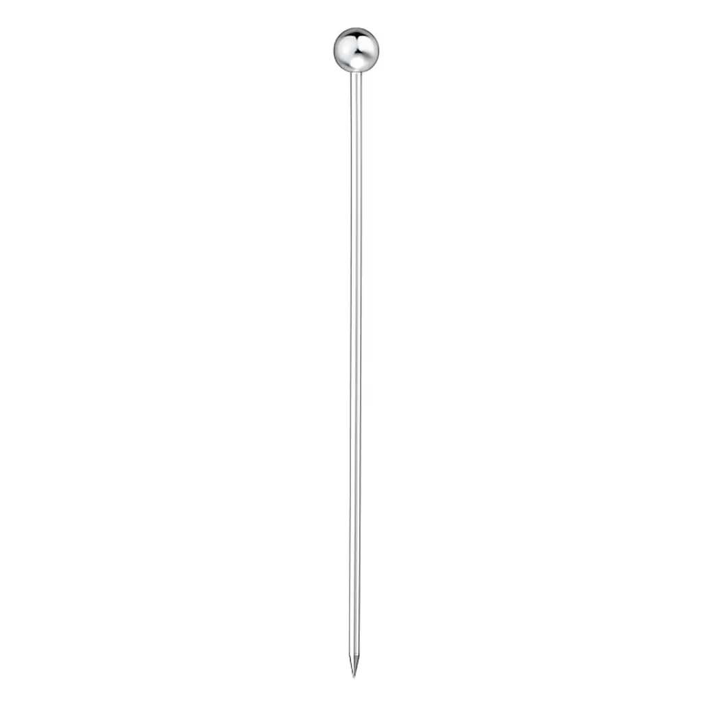 [PCSTB004-C] J105 Silver Sphere Tusuk Buah Cocktail Garnish Stainless