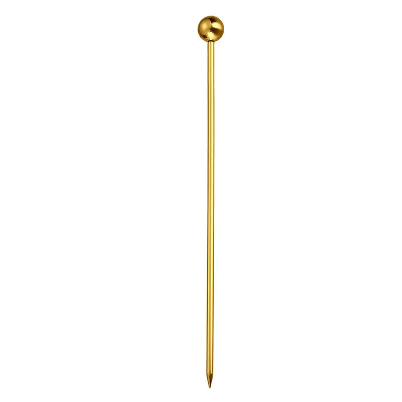 [PCSTB003-C] J105 Gold Sphere Tusuk Buah Cocktail Garnish Stainless