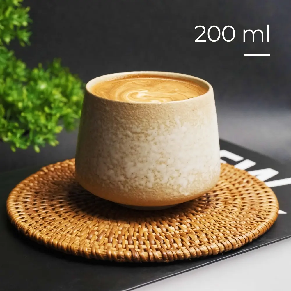 FB014 White Antik Gelas Cafe Keramik Japanese Style