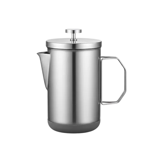 KG10 Silver 1L French Press Coffee Maker Pot Filter One Two Cups