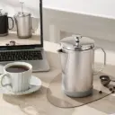 Q100 KG10 Silver 1L French Press Coffee Maker Pot Filter One Two Cups