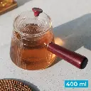 HM04 400ml Transparent Teko Kaca Tahan Panas Infuser Teapot One Two Cups