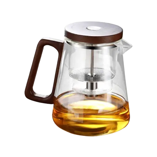 [PKTLG034] M800 800ml Transparent Teko Kaca Tahan Panas One Click Filter Teapot One Two Cups