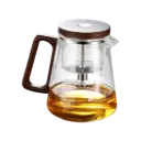 M800 800ml Transparent Teko Kaca Tahan Panas One Click Filter Teapot One Two Cups