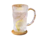 ZB129 330ml Gelas Kaca Aesthetic Mug Kopi Teh Glacier Pattern Glass
