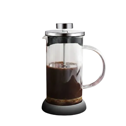 [PKFP001] CP10 350ml Silver Black French Press Coffee Maker Pot 3 Layer Filter One Two Cups