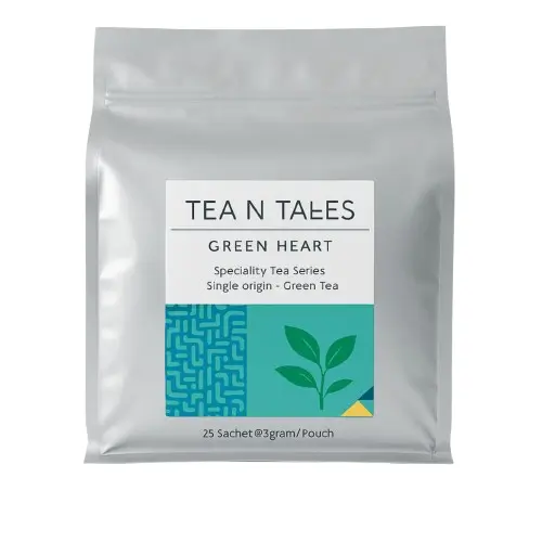 [BPT032] Tea N Tales Green Heart Speciality Tea Series Pouch | 25 Triangle Tea Bags @3g