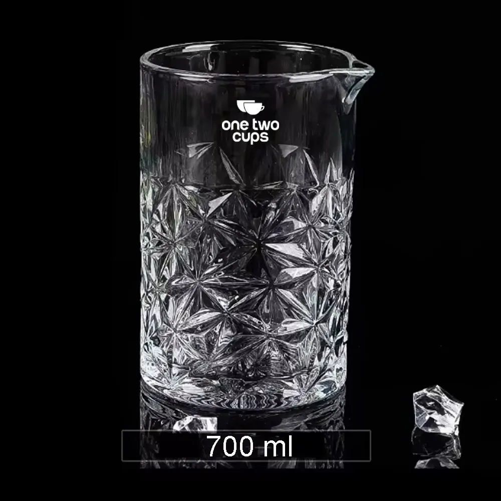 [PCGC010-B] GC011 Mixing Glass 700ml Ice Flower Pattern One Two Cups
