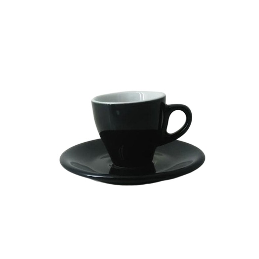 [APPS01023] Cangkir Espresso 50ml + Saucer Keramik Hitam Estetik