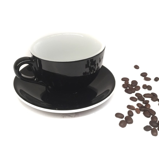 [APPS01028] Cangkir Latte & Saucer / Cangkir Cappucino - Hitam