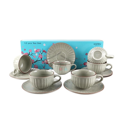 Cangkir Latte & Saucer Model KPC03 Abu-Abu