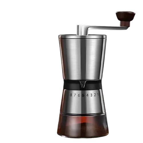 [7CHKT1SV] HY8 Silver 8 Gear Alat Penggiling Kopi Hand Coffee Grinder Manual 