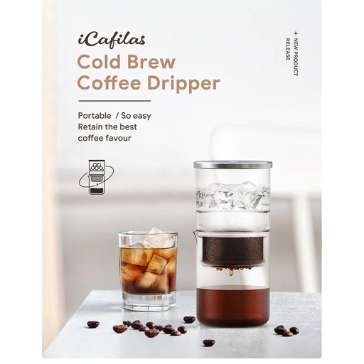 [EQHX03TP] HLB20 iCafilas Cold Brew Coffee Maker Portable Ice Dripper Coffee Pot 300ml