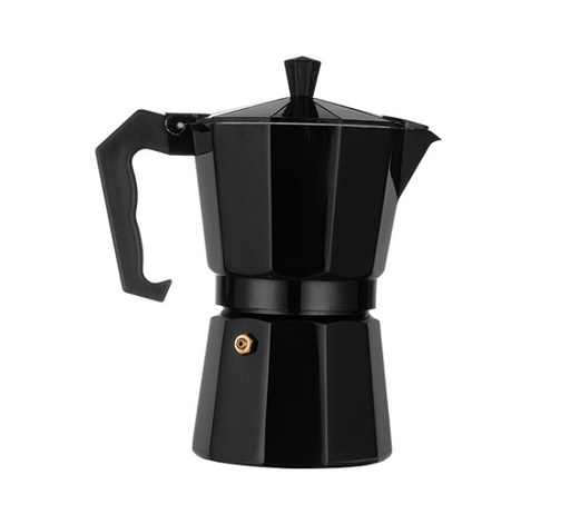 [APPKM01082] Moka Pot Octagon Hitam 450ml / 9cup