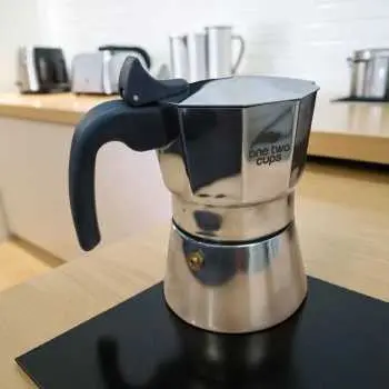 [7CHTCHSV] W767 Moka Pot Octagon Silver 150ml / 3 Cups
