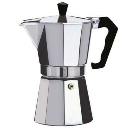 [ARF0101232] Moka Pot Octagon Silver  450ml / 9cup